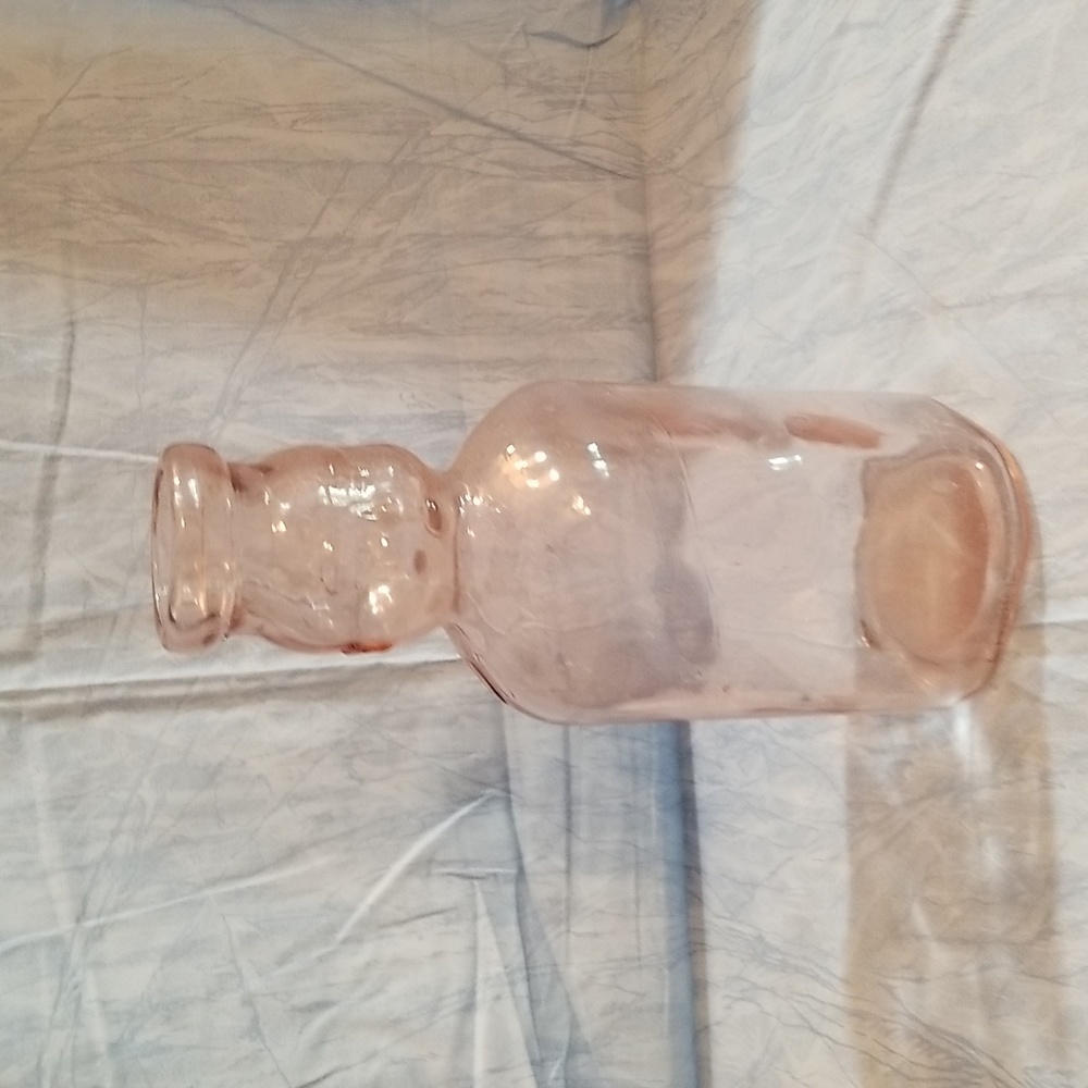 Antique Brookfield Baby Top Pink Glass Milk Jug - Picture 2 of 4